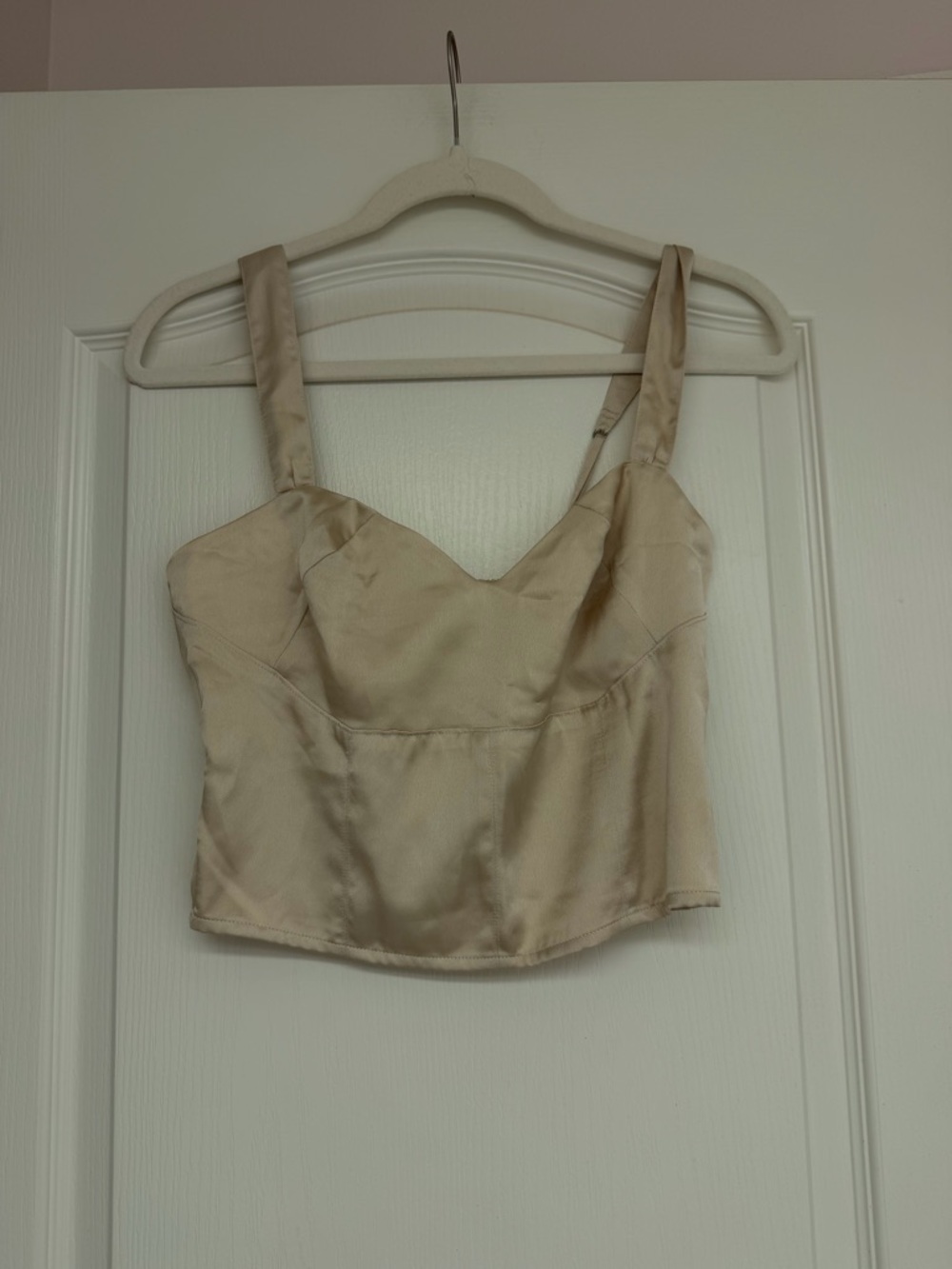 Abercrombie & Fitch Satin Beige Cropped Bustier